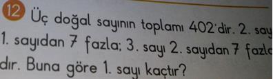 Küçük sayı: Toplam 99 Büyük sayı: 9 fazla Fazla olan 9'u çıkardığımızda her iki sayı eşit olur. 99 9 90 90 / 2 45 küçük sayıdır. Büyük sayı 45 9 54 buluruz. 1.