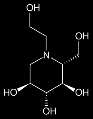 Miglitol (2R,3R,4R,5S)-1-(2-hidroksietil)-2-(hidroksimetil)piperidin-3,4,5-triol