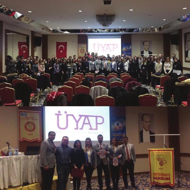 Nilüfer Rotaract Kulübü geçmiş dönem başkanı Yener Poroy, Göztepe Rotaract Kulübü geçmiş dönem başkanı Yağız Burak Gökçe ve Güzelyalı Rotaract Kulübü