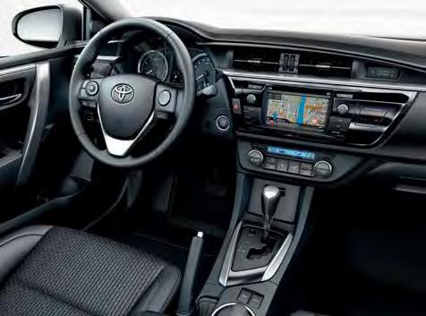 Corolla iç donanım Life Active Touch Advance Başlıca özellikler Klima Elektrikli ön ve arka camlar 4 hoparlör (benzinli verisyonda) USB/Aux girişi 6 hoparlör (dizel versiyonda) Ön kol dayama