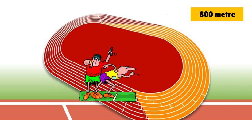 Atletizm 800 m Pist yarışlarında Atletler ilk