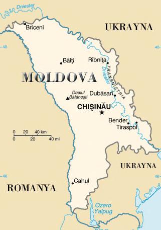 MOLDOVA I. A) Genel Bilgiler Resmi Adı : Moldova Cumhuriyeti Yönetim Biçimi : Cumhuriyet Resmi Dili : Moldovaca Başkenti : Kişinev Yüzölçümü : 33.