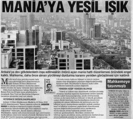 15 Mart 2013 / Habertürk Ankara Gazetesi Mania