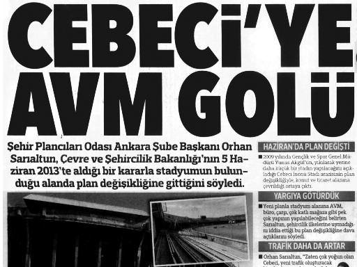.1. Cebeci İnönü Stadı 12 Mart 2012 / Hürriyet Ankara Gazetesi Şube Başkanımız Orhan Sarıaltun,