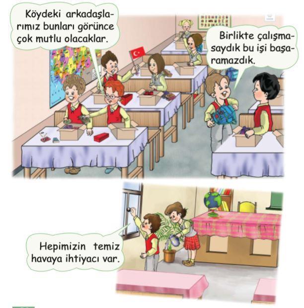 Perihan Şara, Ahmet Alperen Keyvanoğlu, Murat Tuna Görsel 1 de yürüme engelli bir çocuk ile arkadaşının arasındaki diyalog anlatılmaktadır.