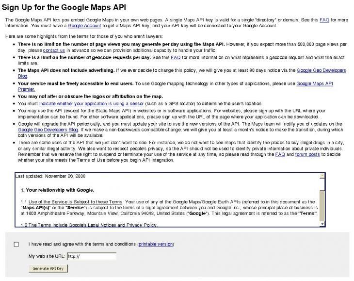 Thank You for Signing Up for a Google Maps API Key!