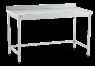 Tezgah, Raf, Davlumbaz Bench, Shelf, Hood Süzme Tezgahı Draining Table Kod Ebatlar Fiyat Code Dimension Price (mm) Euro M-ESN 106 1000x600x850 368 M-ESN 126 1200x600x850 394 M-ESN 146