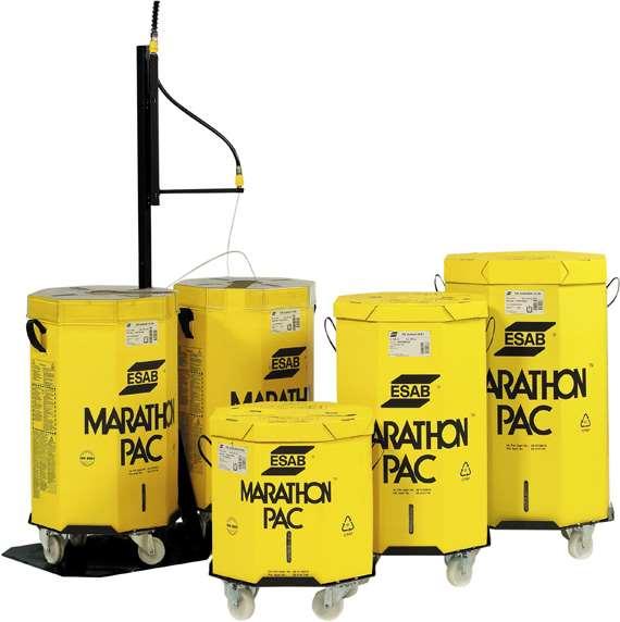 ESAB paketleme tipleri 15 kg - 18 kg makaralar 250 kg Marathon Pac 475 kg Jumbo Marathon Pac