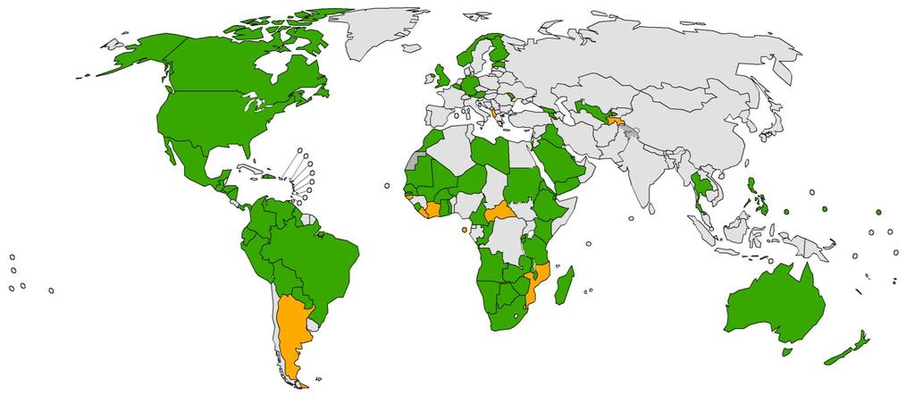 Countries with Rotavirus vaccine in the national immunization programme; and planned introductions in 2015 Introduced* to date Planned introductions in 2015 (73 countries or 37.6%) (11 countries or 5.