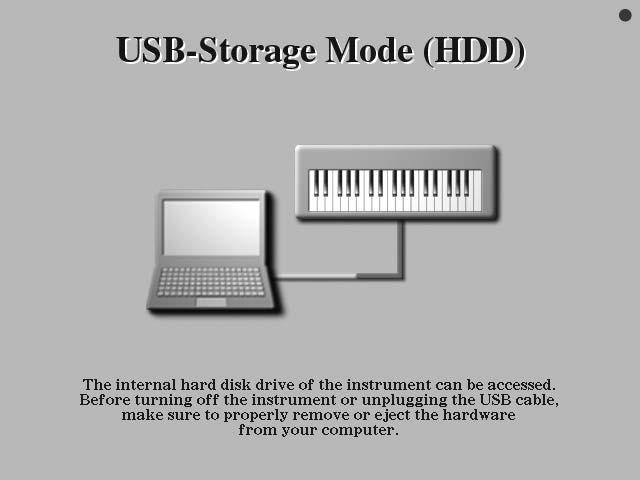 Tyros5 Dahili Sabit Disk Sürücüsüne Bilgisayardan Erişme (USB Depolama Modu) Enstrüman USB Depolama Modunda olduğunda, Wave dosyaları ve Şarkı dosyaları Tyros5 dahili sabit disk sürücüsüyle