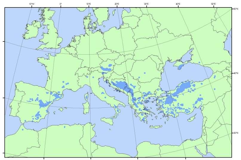 Karaçam ın Güney ve Güneydoğu Avrupa ile Güneybatı Asya