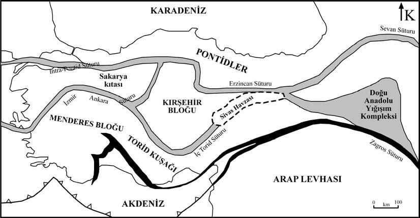 12 3. SİVAS HAVZASI NIN GENEL JEOLOJİK ÖZELLİKLERİ Sivas Havzası, Tuz Gölü ve Çankırı havzalarından sonra, sahip olduğu alan açısından, Orta Anadolu havzaları arasında üçüncü büyük (Görür ve diğ.