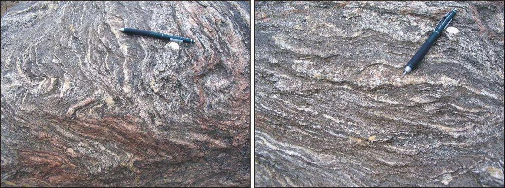 Gördes Migmatitleri mikroskop altında ana mineral olarak başlıca plajiyoklaz, kuvars, alkali fedispat, biyotit ve muskovit ten oluşmakta olup, tali mineral olarak apatit ve zirkon içermektedir (Şekil