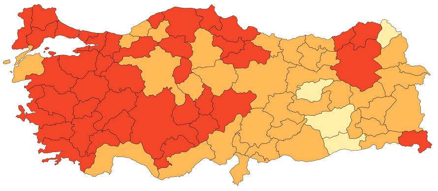 Birtakım istisnalar hariç, doğudan batıya doğru ilerledikçe, daha sağlıklı hisseden bireylerle karşılaşmak mümkündür.