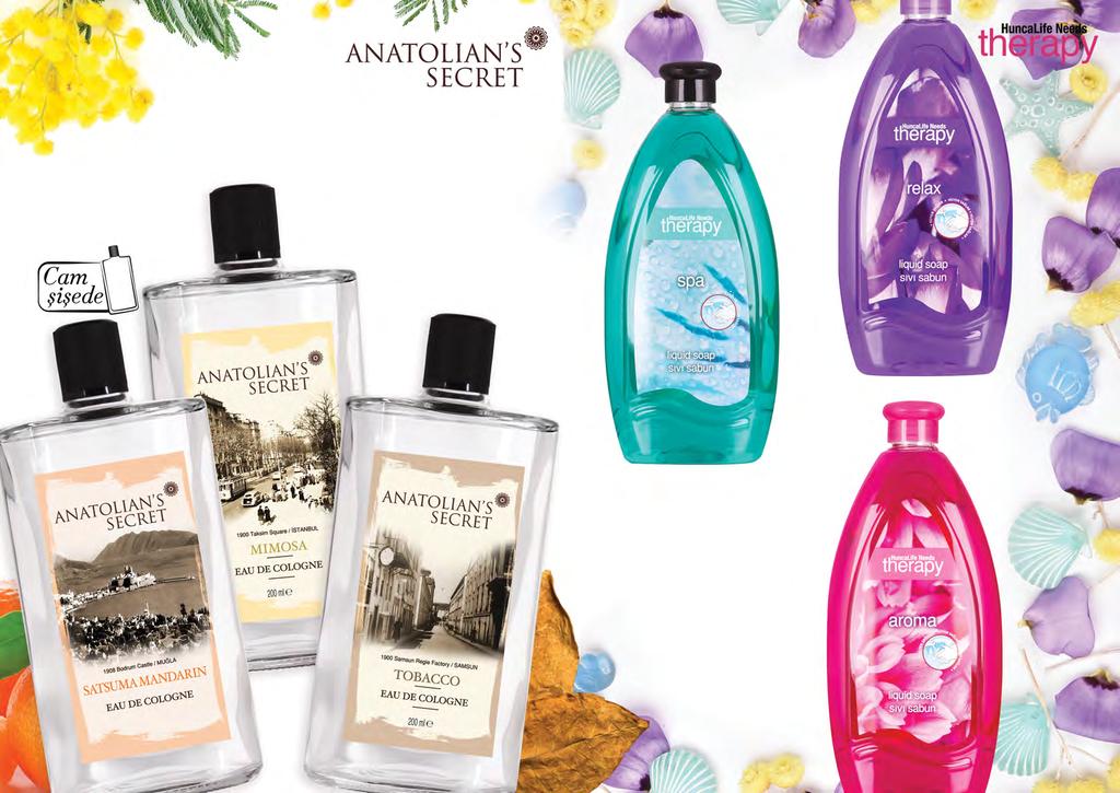 Geçmişten gelen hoş kokular ANATOLIAN S SECRET Şişe Kolonya Mimoza 00 ml. - 74 HER BİRİ 49,90 40,50 ANATOLIAN S SECRET Şişe Kolonya Satsuma Mandalina 00 ml.