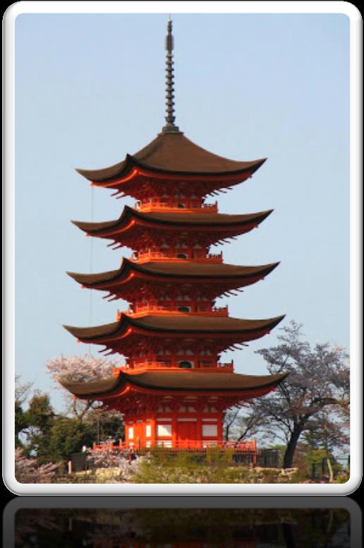 Uzak doğuda genellikle Çin, Japonya ve Vietnamda kule biçimli, her katının kendisine ait bir çatısı