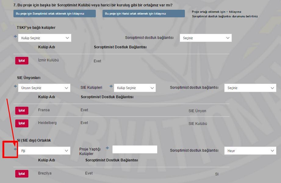 Soroptimist ortak olarak yeni SI(SIE dıģı)ortak ülkeleri Ekleme iģleminizin tamamlanması