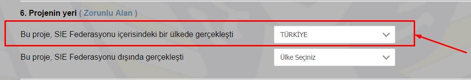 48 6. Projenin Yeri (Zorunlu Alan): Ġlk aģamada, Projenin Yeri bilgisini girebileceğiniz 2 seçenek bulunmaktadır. Bu 2 seçenek içerisinden 1 tanesini seçebilirsiniz.