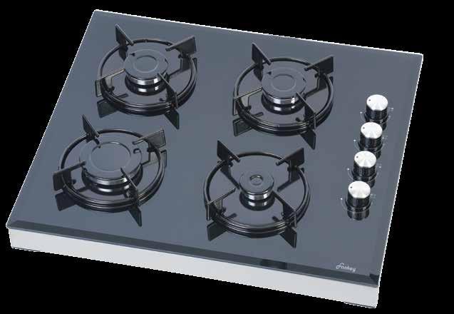 SET ÜSTÜ CAM OCAKLAR TABLE TOP GLASS HOBS FCO-1325 4 Gözü Gazlı, Düğmeden Ateşlemeli, Emaye Izgara Emaye Bek Kapakları, Havuzlu Sistem, NG/LPG Dönüşümlü, Temperli Cam Gövde, Yandan Düğmeli 1x Büyük