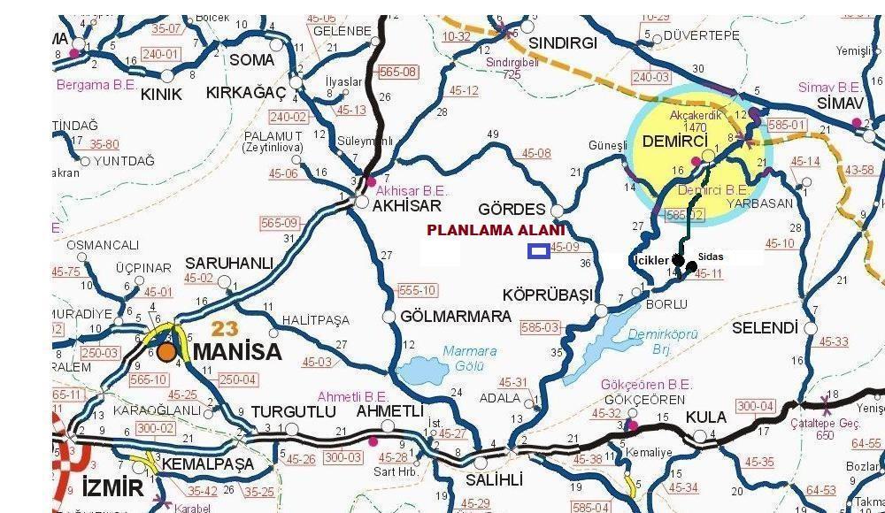 5 PLANLAMA ALANI ULAŞIM AĞINDAKİ YERİ Planlama alanı 108 ada 100 parsel Gördes İmar planında 1/5000 ölçekli K20-b-14-a, 1/1000 ölçekli K20-b-14-a-4-c, K20-b-14-a-4-d paftalarında yer almakta olup