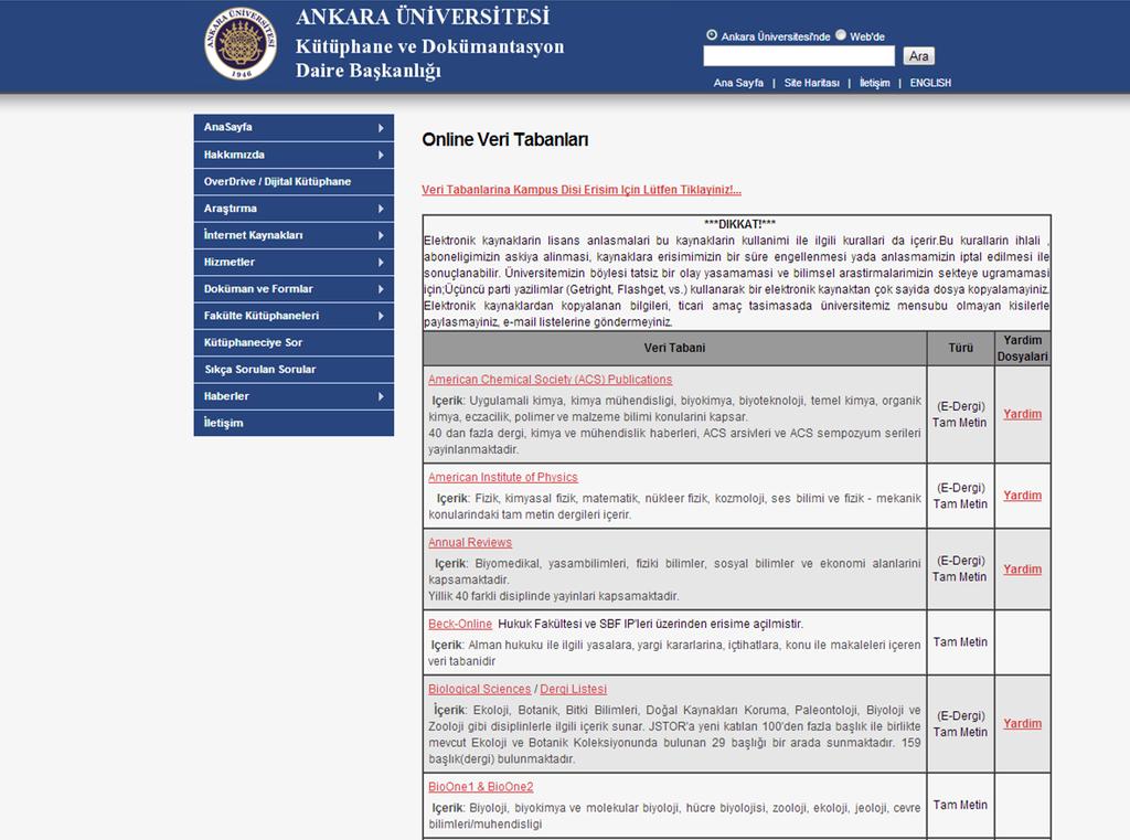 Ankara Üniversitesi Kütüphane ve Dokümantasyon Daire