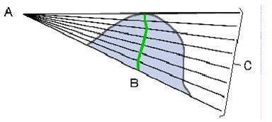 Penetrasyon derinliği, %0 ile %100 arasında değişir ve %0 giriş noktası, %100 çıkış noktasıdır. %50 lik penetrasyon derinliği her bir ışının orta noktasını temsil eder.