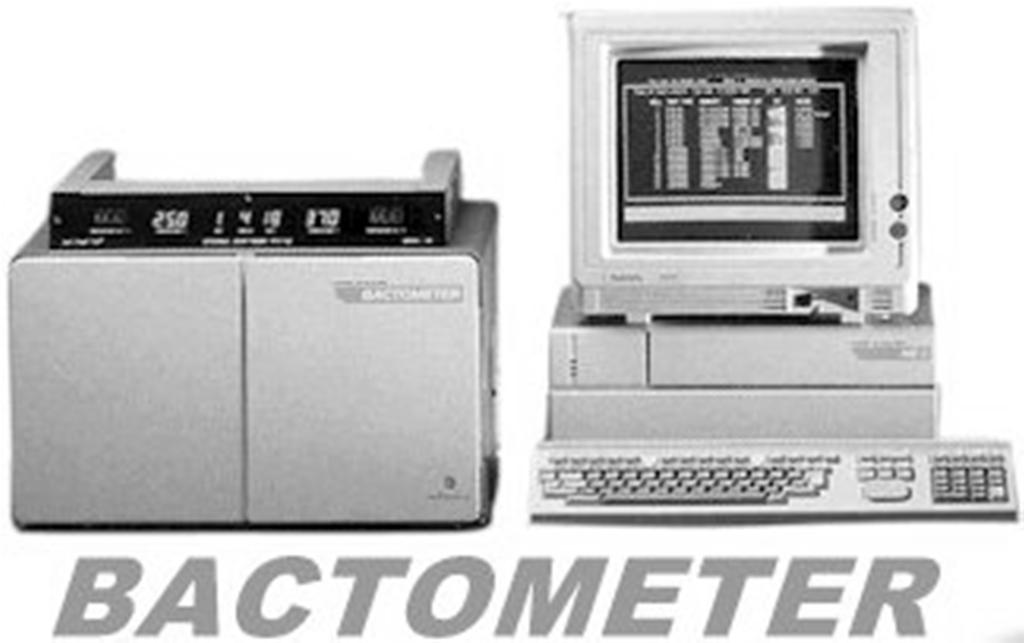 7 Bactometre Computer, Printer, ve inokülasyon kabininden oluşur.