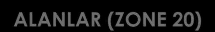 TOZ ORTAM İÇİN ALANLAR (ZONE 20) ZONE 20 : Havada bulut halinde bulunan yanıcı tozların,