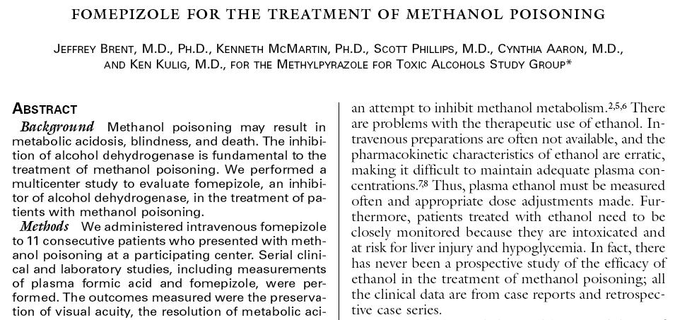 Metanol zehirlenmesi Erken başvuran hastalar için kd tedavi yok Kimi bireyler 2-5 saat sonra hasta olur Şu anda birçok kişi gereksiz tedavi görüyor