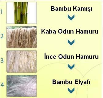 Şekil 3.5. Bambu Elde Edilme Aşamaları (http://tekstilbilimi.net) a-) Bambu Liflerinin Fiziksel Özellikleri Bambu lifi tekstil lifleri içerisinde pamuktan daha yumuşaktır.