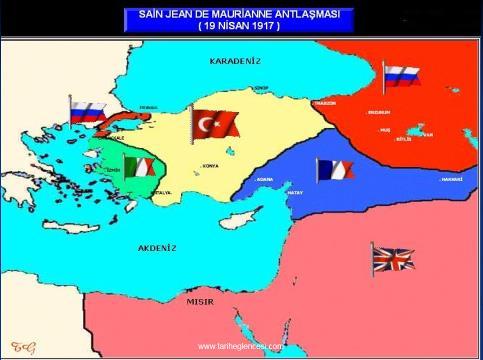 Osmanlı topraklarını paylaşma tasarıları 1917 de Rusya da çarlık rejiminin yıkılması ve yeni yönetimin savaştan çekilmesiyle değişikliğe uğradı.