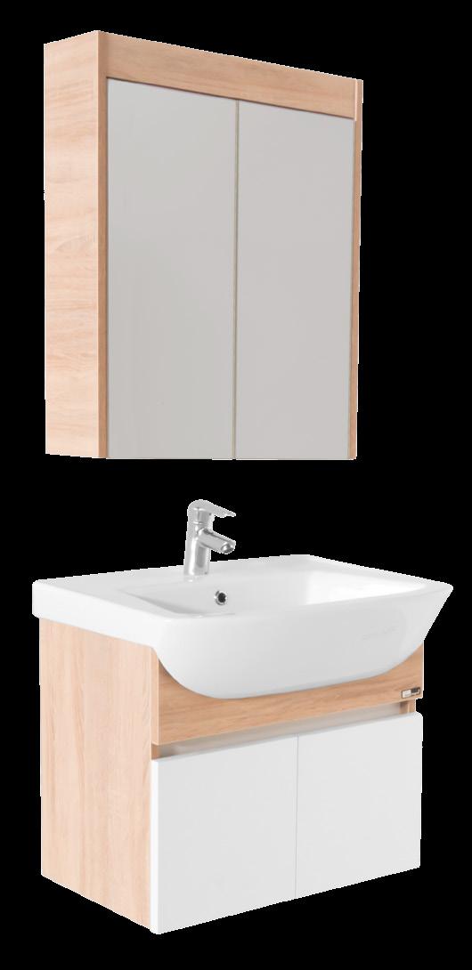 000 Lavabo - Washbasin Etna 150 Gövde MDF Lam Body: MDF Lam Ön Yüzey MDF Lam - Front Surface MDF Lam W:62,5 cm, D:35,5