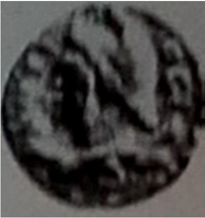 Lane 1975, Plate XXXII. Antiokheia 22. Ön yüz: Mēn Büstü. Arka yüz: Ayakta duran keçi 581.