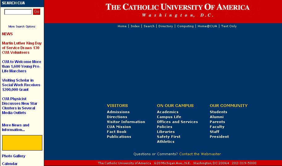 Kaynak: http://www.claroline.net/demo/demo.html Şekil 4. 8: Amerika Katolik Üniversitesi Kaynak: http://www.cua.edu/ IV.2.1.3.