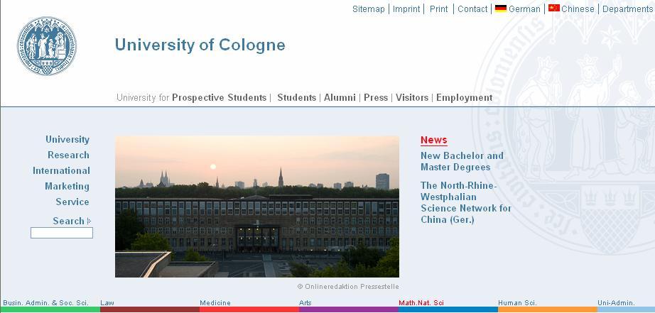 Şekil 4.16: Cologne Üniversitesi Kaynak: http://www.uni-koeln.de/index.e.html IV.2.1.6. Dot.Lrn Tamamıyla açık kaynak kodlu (online) eğitim platformudur. GNU lisansıyla yayınlanır.