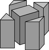 A) B) C) Bir taban ayrıtı 5 birim olan kare dik prizma ile özdeş 4 üçgen dik prizma şekildeki gibi bir araya getirilerek bir ayrıtı 7 birim olan aşağıdaki gibi bir küp oluşturuluyor.