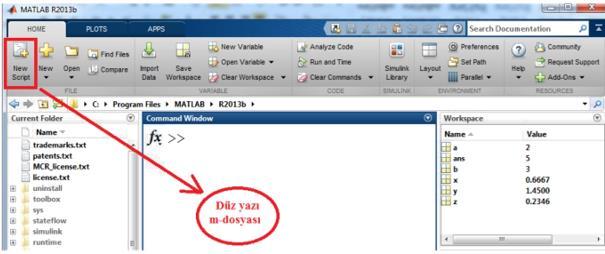 8. MATLAB de Programlama MATLAB de programlama genel olarak iki yolla yapılır: Komut satırında (in-line) programlama m-dosyasıyla (m-file) programlama Komut satırında programlamayı önceki