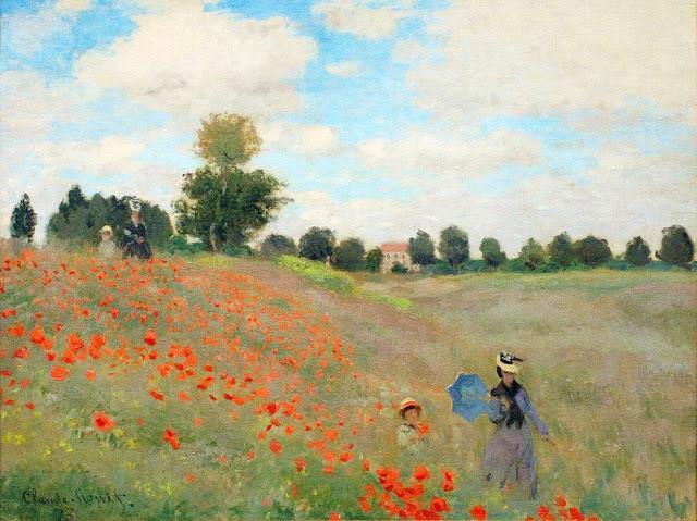 Monet, 1873 Evren Nağmesinde Bir Gelincik Tarlası Zaman, çiçeği burnunda bir öğle vakti. Saçaklı bir güneş, taç yaprak beyazı bulutların arasından geçip cömertçe merhametini sunuyor bizlere.