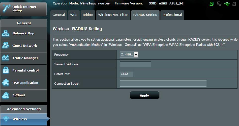 4.1.4 RADIUS Ayarı RADIUS (Uzak Kimlik Doğrulama Çevirmeli Kullanıcı Hizmeti) Ayarı, Kimlik Doğrulama modu olarak WPA-Kuruluş, WPA2-Kuruluş veya 802.