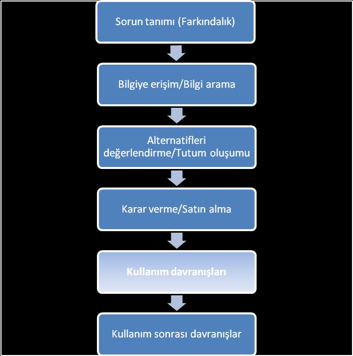 Şekil1: Tüketim döngüsü Kullanım davranışları: -Ürün/servis