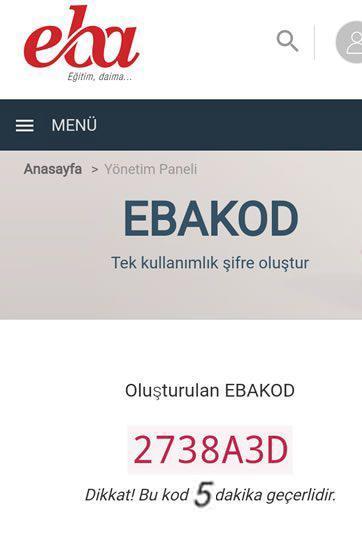 EBAKOD Öğretmenlerin telefon yada tablet ile EBA'ya MEBBİS ile giriş yaptıktan