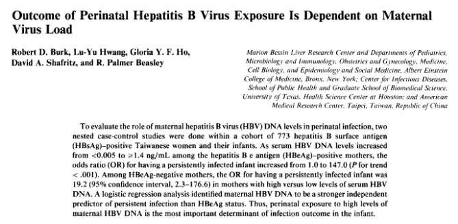 773 HBsAg pozi-f anne ve bebek, HBV DNA <5 pg/ml Enfekte infant için