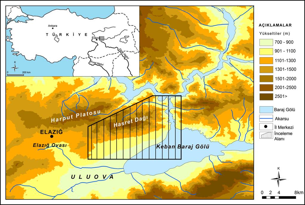18 Murat Sunkar, Vedat Avci region around Hasret Mountain was highly sensitive to erosion. The reasonably sensitive areas constitute 20% and low susceptibility areas constitute 29% of the region.