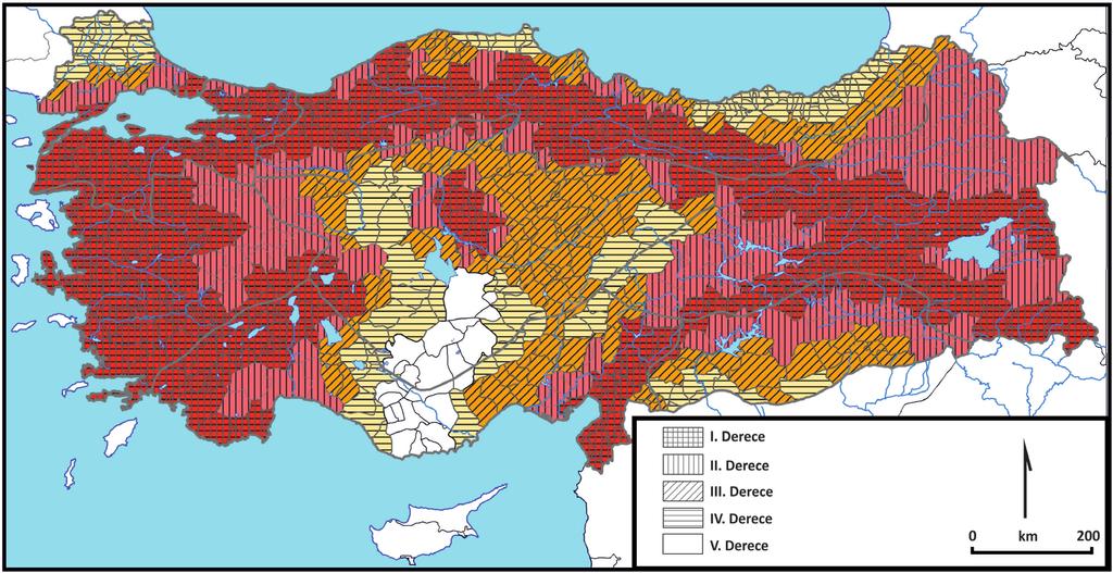 Türkiye nin deprem bölgeleri Şekil