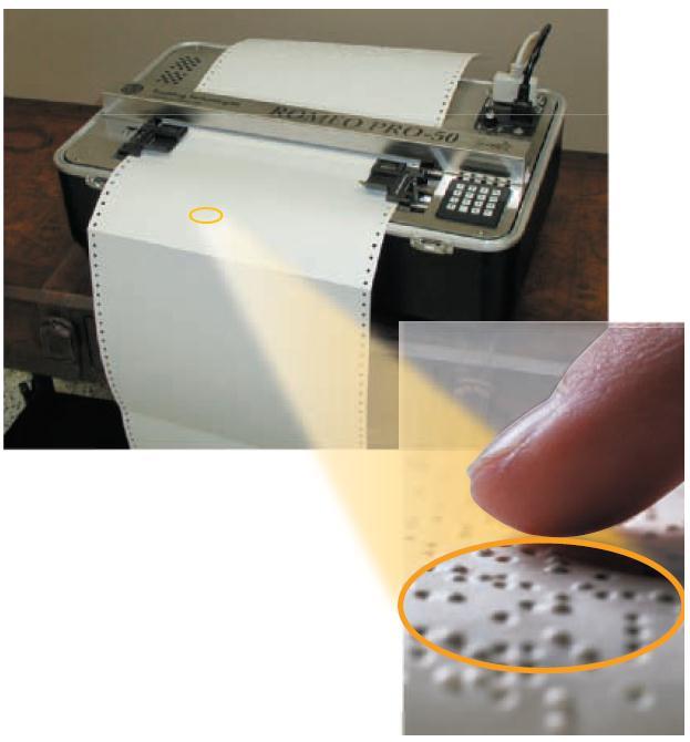 Braille Yazıcısı Görme engelliler için kağıda deliklerle