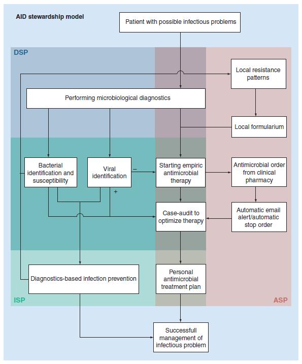 An integrated stewardship model: antimicrobial, infection prevention and diagnostic (AID)* ASP: Antimicrobial stewardship program