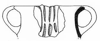 e. Tip IV A5 Dışa Dönük Dudaklı, Geniş Boyunlu Çömlekler Dışa dönük dudaklı, ağız düzleminden gövdeye karşılıklı çift dikey kulplu çömlekler bu grupta yer almaktadır. Katalog İTÇ II / 1 Lev.
