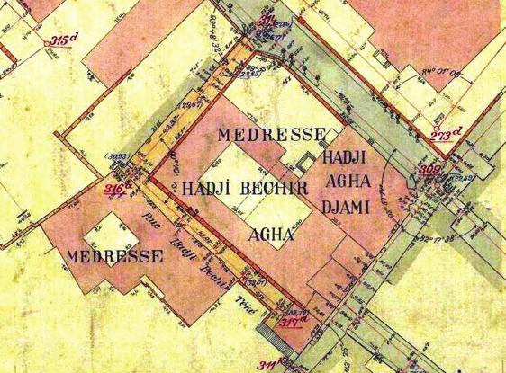 Çizim 2. Alman Mavisi haritası. Çizim 3. Goad haritası. Külliyenin yerleşimi, 1875 tarihli Şehremaneti haritasında, 20.