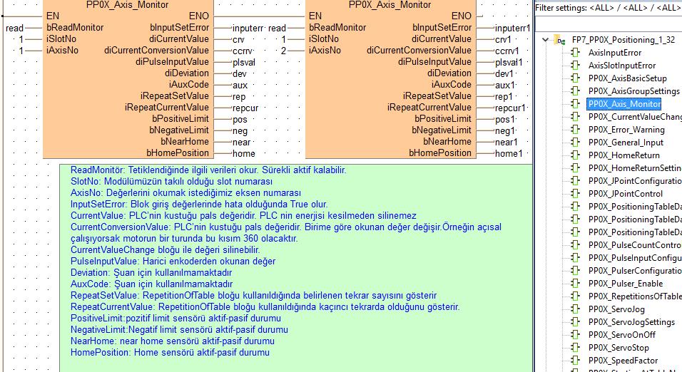 PLC ye bağlı fiziksel giriş çıkışları ve pals giriş çıkışlarını izlemek için ilgili bloğumuzu ekleyelim Ekranın sağ tarafında bulunan