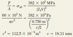 Örnek Problem 10.4 a. 750 mm lik Uzunluk.